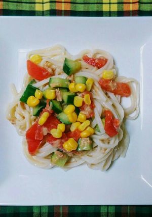 夏野菜の冷製ごま風味うどん☆-レシピのメイン写真