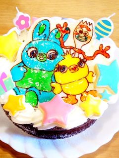 ダッキー&バニー&フォーキー ケーキ♡-レシピのメイン写真