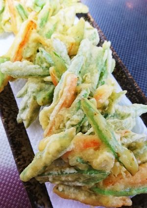 モロッコいんげんと人参のかき揚げ♪-レシピのメイン写真