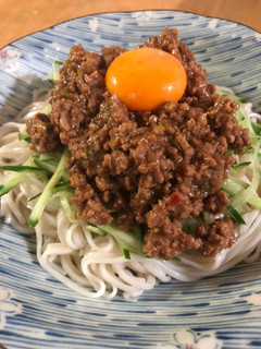 我が家のジャージャー麺はひやむぎで♪-レシピのメイン写真