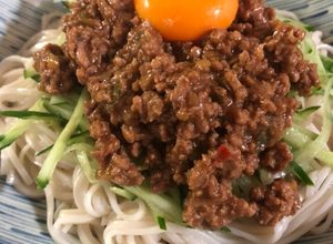 我が家のジャージャー麺はひやむぎで♪-レシピのメイン写真