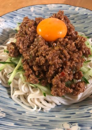 我が家のジャージャー麺はひやむぎで♪-レシピのメイン写真