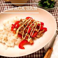 รูปของ カフェ風＊パプリカと豚肉のライスプレート