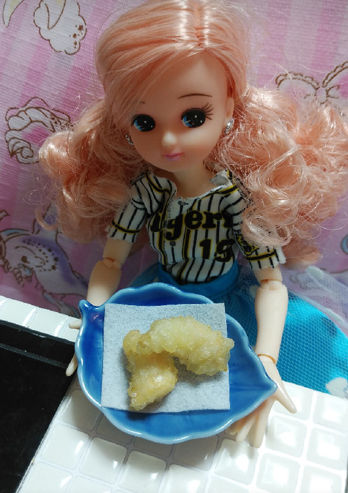 リカちゃんサイズ♡ささみの天ぷらꕤ*.ﾟ-レシピのメイン写真