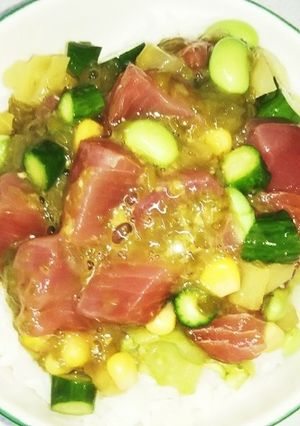 カラフルめかぶ丼（血管ダイエット1396-レシピのメイン写真