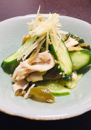 胡瓜と搾菜とサラダチキンのあえもん-レシピのメイン写真