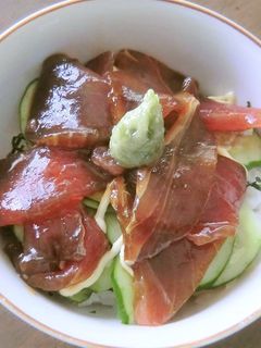 きゅうりの薄切りサンド☆簡単まぐろづけ丼-レシピのメイン写真