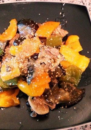 ナスとパプリカ豚肉味噌炒め-レシピのメイン写真