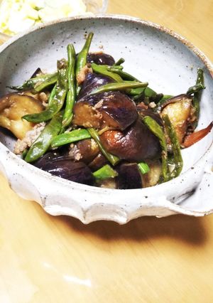 夏野菜ナスとインゲンの炒め煮-レシピのメイン写真