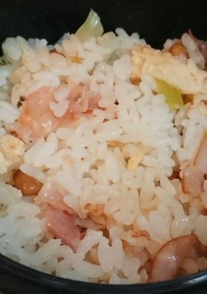 納豆と小松菜とハムのチャーハン-レシピのメイン写真