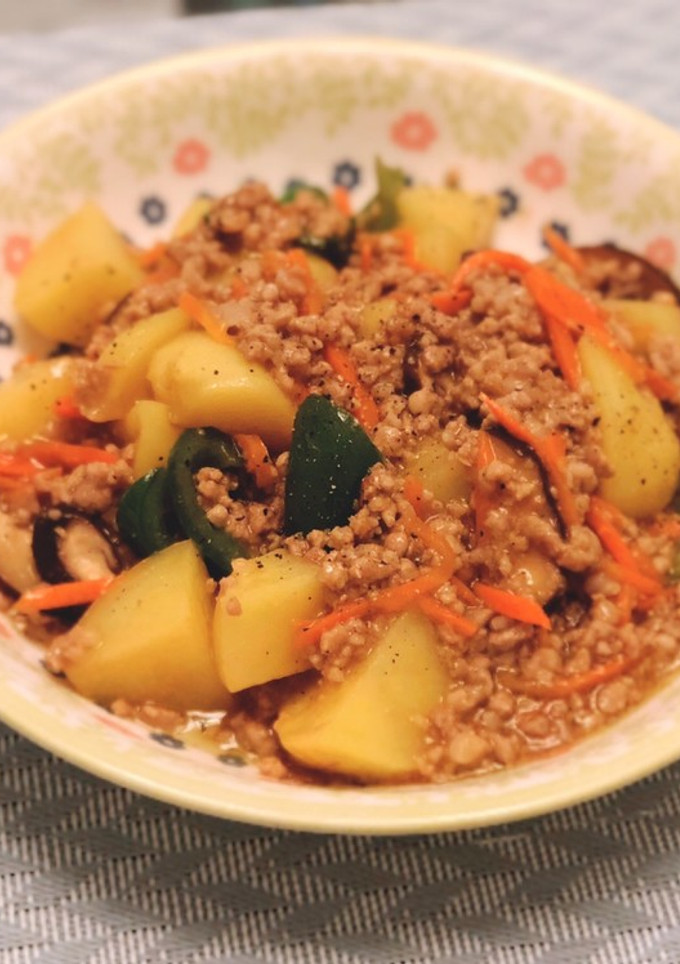 じゃがいもとひき肉の中華風味噌炒め-レシピのメイン写真