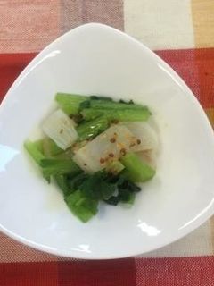 かぶと小松菜のマスタード和え(透析食)-レシピのメイン写真
