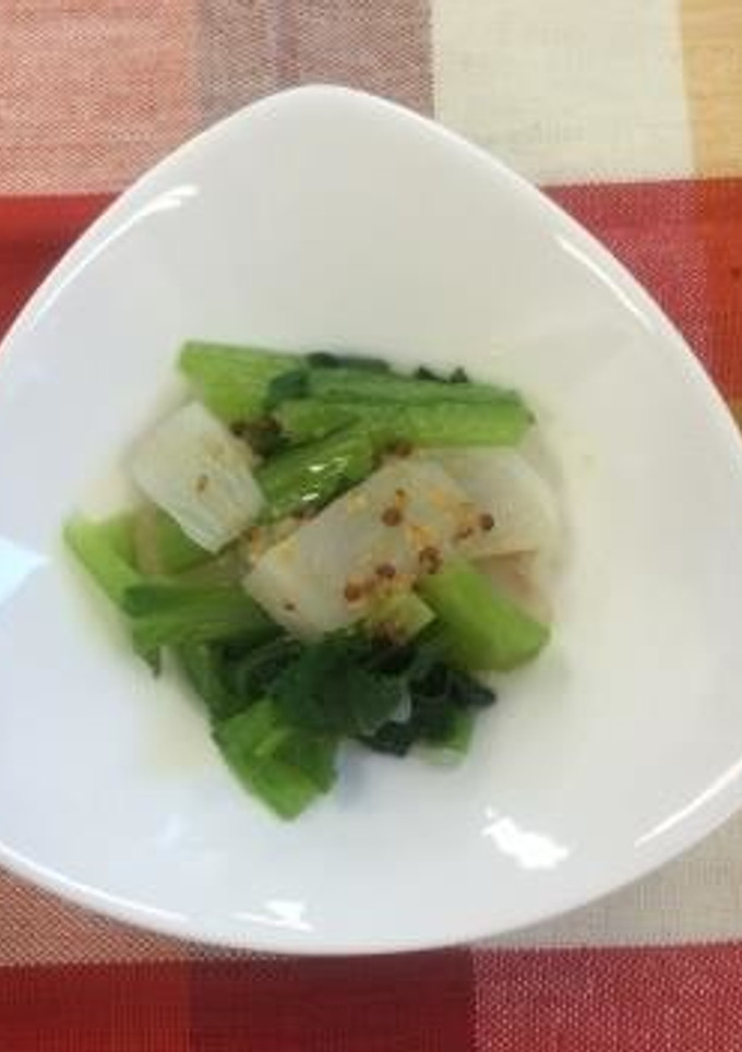 かぶと小松菜のマスタード和え（透析食）-レシピのメイン写真