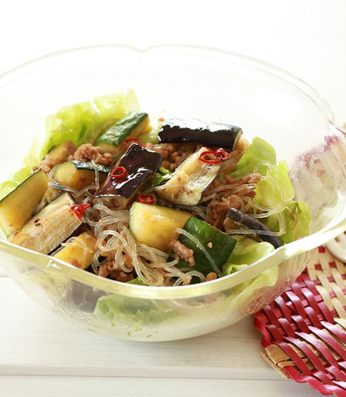 夏野菜の春雨混ぜサラダ by かどや製油 【クックパッド】 簡単おいしい