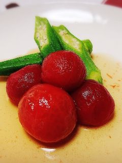 ミニトマトとオクラのめんつゆ漬け-レシピのメイン写真