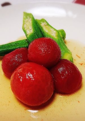 ミニトマトとオクラのめんつゆ漬け-レシピのメイン写真
