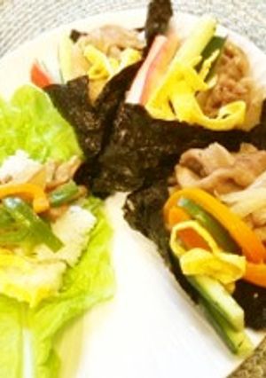 手巻きお肉寿司-レシピのメイン写真