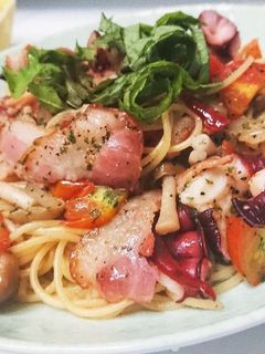 【男飯】タコのスパゲッティ【アヒージョ】-レシピのメイン写真