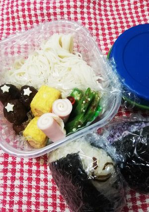 野球少年弁当♡素麺8/3-レシピのメイン写真