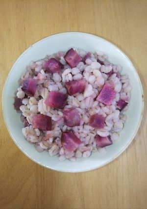 100%押し麦の紫芋麦飯-レシピのメイン写真