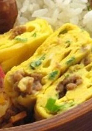 ミンチとネギのたまご焼き（お弁当）-レシピのメイン写真