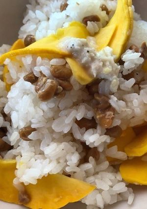 納豆とコリンキー漬物のさっぱりまぜご飯-レシピのメイン写真