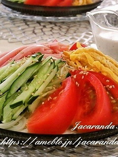 豆乳ゴマダレの冷やし中華風素麺-レシピのメイン写真