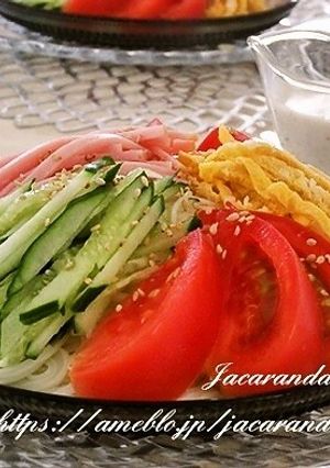 豆乳ゴマダレの冷やし中華風素麺-レシピのメイン写真