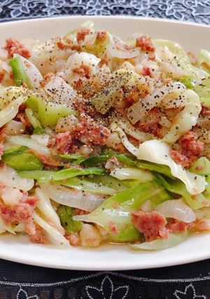 超簡単☆コンビーフとキャベツの和風炒め-レシピのメイン写真
