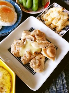 ササミとマッシュルームバター焼き-レシピのメイン写真