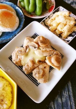 ササミとマッシュルームバター焼き-レシピのメイン写真