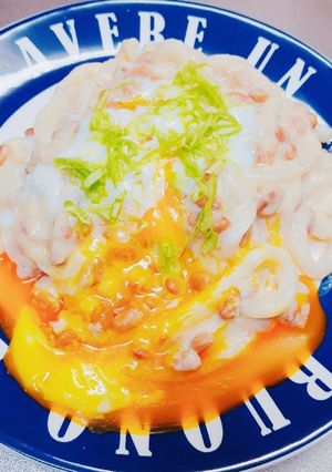 納豆豆乳クリームうどん-レシピのメイン写真