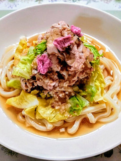 簡単ランチ!春キャベツ新玉ねぎ豚肉うどん-レシピのメイン写真