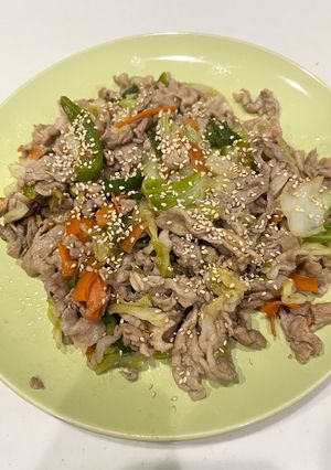 超簡単☆豚こまと野菜のオイスター炒め-レシピのメイン写真