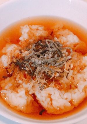 夏の朝ご飯に、時短超簡単、麦茶のお茶漬け-レシピのメイン写真