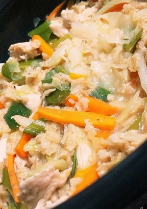 パパッと簡単♪蒸し鶏のオートミール粥-レシピのメイン写真