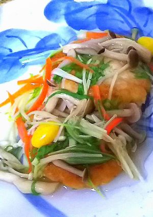 ヘルシーハンバーグの彩り野菜あんかけ♪-レシピのメイン写真