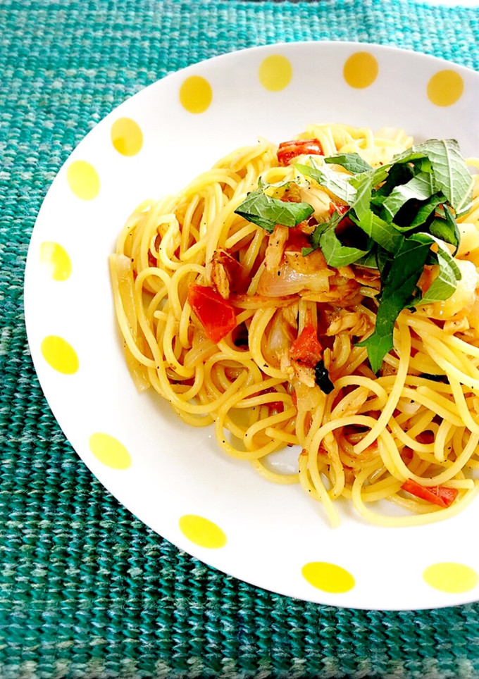 簡単♪ツナとトマトの和風しそパスタ♡-レシピのメイン写真