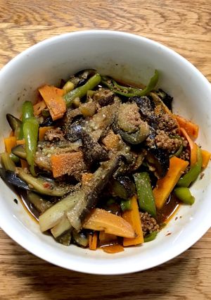 電子レンジで麻婆ナス-レシピのメイン写真