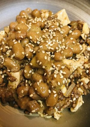 毎日の納豆●麻婆豆腐添え-レシピのメイン写真