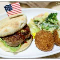 รูปของ イングリッシュマフィンのハンバーガー
