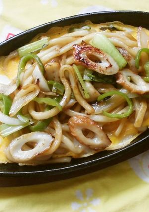 名古屋風♫鉄板de焼きうどん-レシピのメイン写真