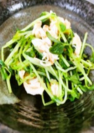 豆苗とささみの梅サラダ-レシピのメイン写真
