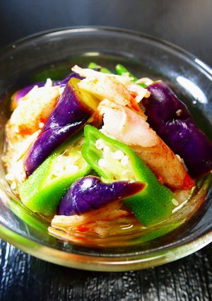 夏野菜☆なす･オクラとカニカマの酢の物-レシピのメイン写真
