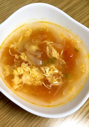 ふんわりたまごのトマトスープ-レシピのメイン写真