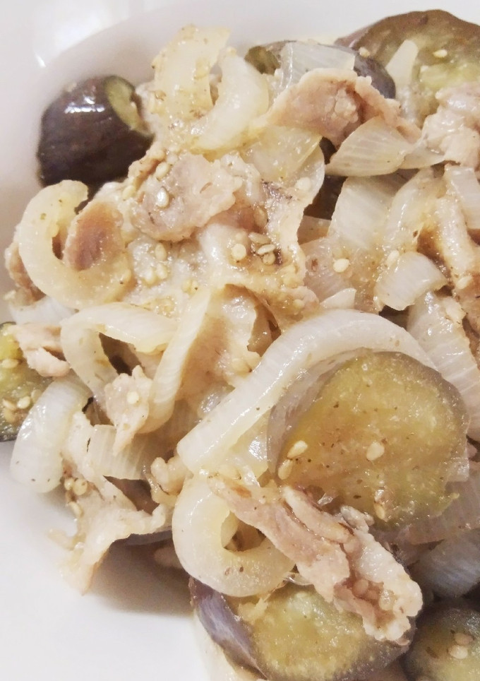 茅のやだしで☆豚肉とナスとたまねぎ炒め-レシピのメイン写真