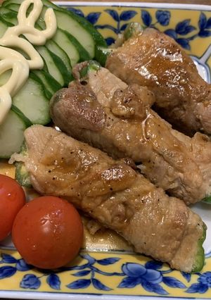 ピーマンとチーズの豚バラ肉巻き-レシピのメイン写真