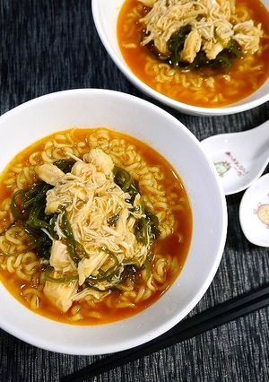 簡単！辛ラーメン☆鶏昆布餡かけ-レシピのメイン写真