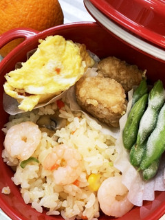 夏休み 小学生 エビピラフ 弁当-レシピのメイン写真