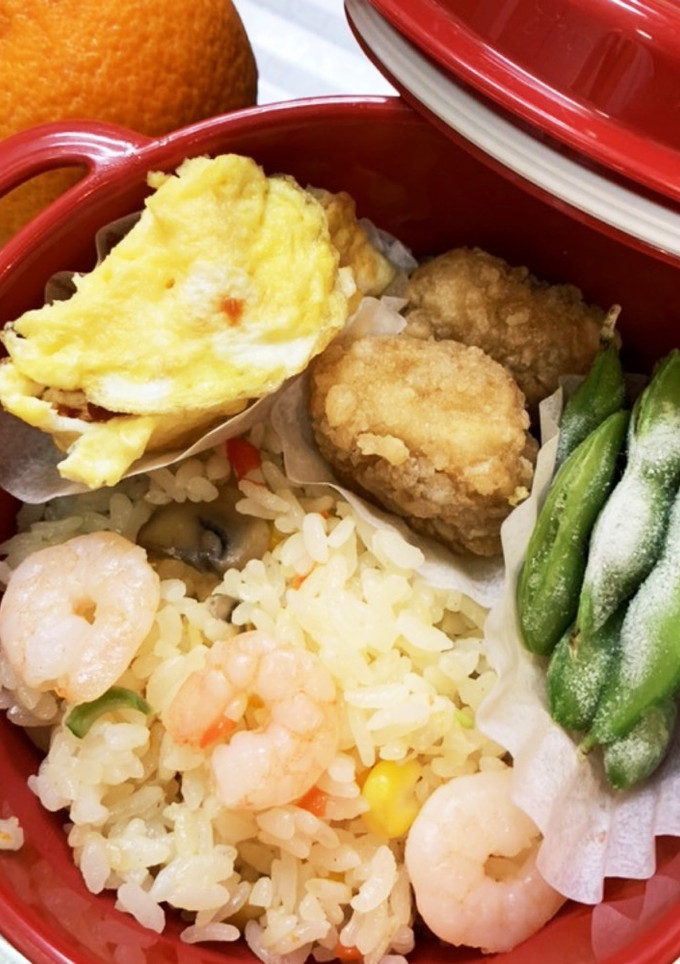 夏休み 小学生 エビピラフ 弁当-レシピのメイン写真